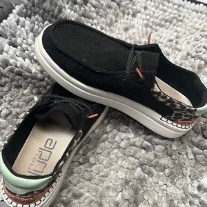 hey Dudes.  Wendy Rise, funk black.  Size 8.  Only wore a few times